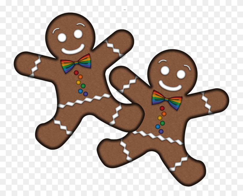 751x619 Two Overlapping Gay Pride Gingerbread Men With Rainbow Colored Gay Pride, Cookie, Food, Biscuit HD PNG Download