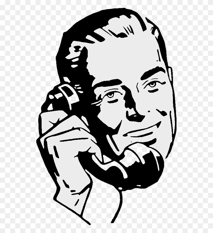 555x858 Two People Talking Over The Phone, Stencil, Person, Human HD PNG Download