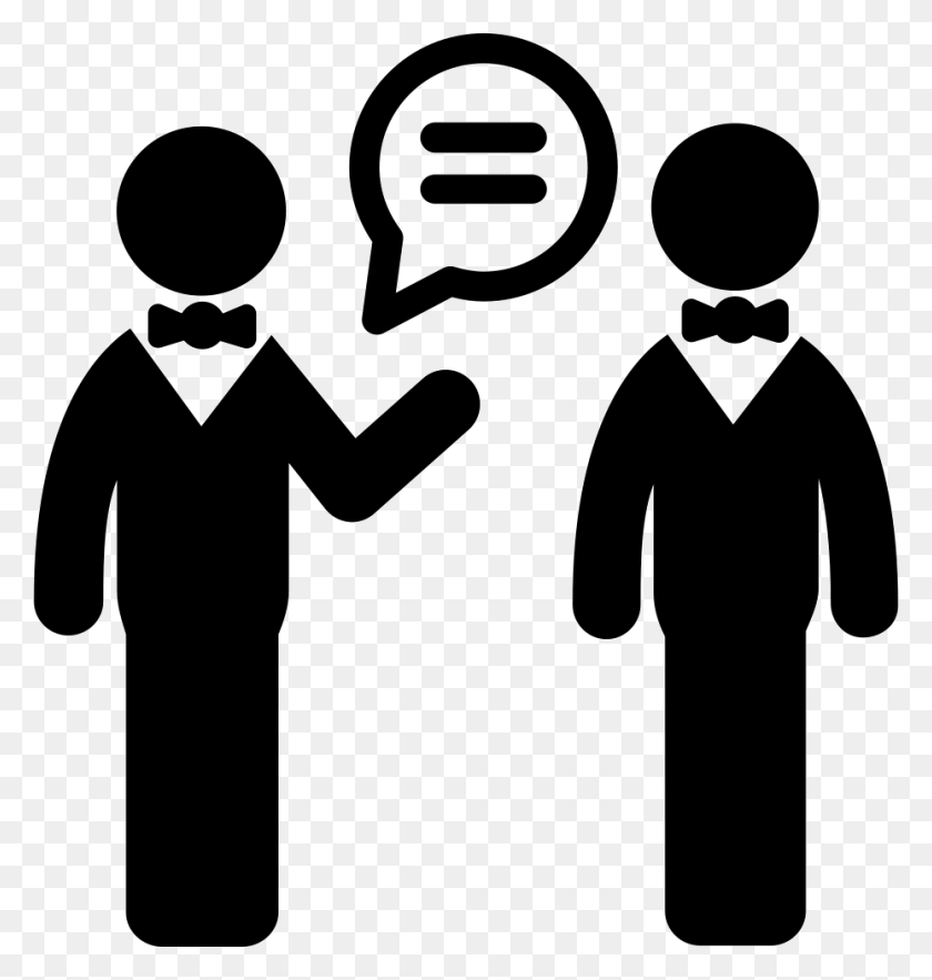 928x980 Two People Talking Two People Chat Icon, Person, Human, Stencil HD PNG Download