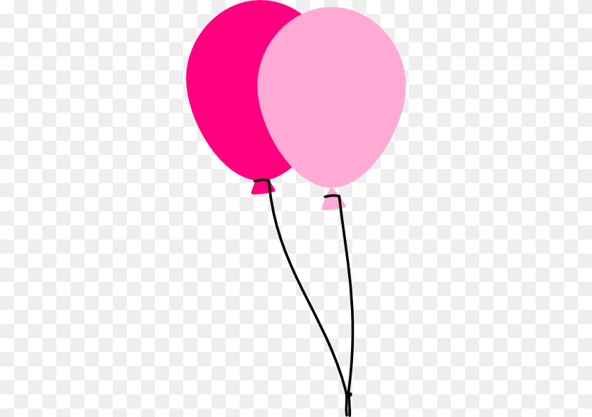 312x592 Two Pink Balloons Clip Art, Balloon Sticker PNG