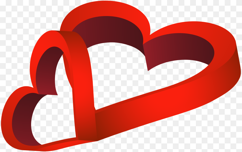 8000x5044 Two Red Hearts Clip Art, Logo, Text, Symbol PNG