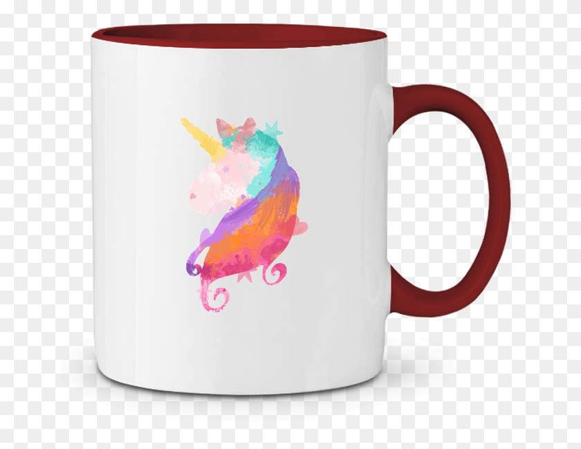 690x589 Two Tone Ceramic Mug Watercolor Unicorn Pinkglitter Mug, Coffee Cup, Cup HD PNG Download
