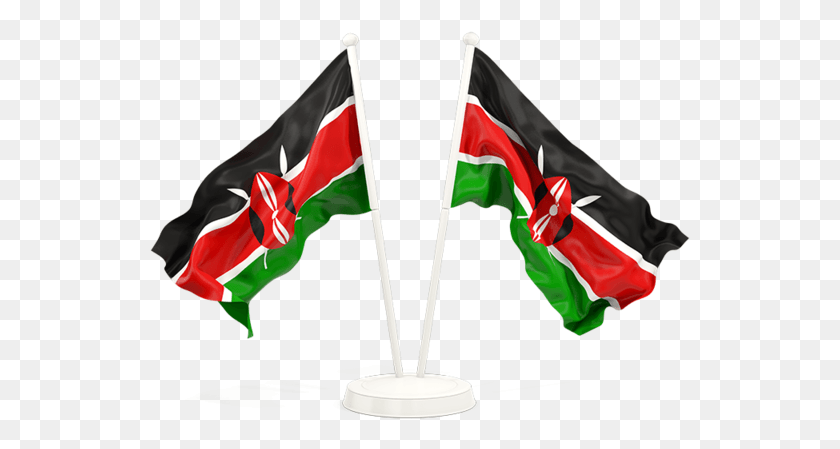 541x389 Two Waving Flags Waving Kenya Flag, Symbol, American Flag HD PNG Download