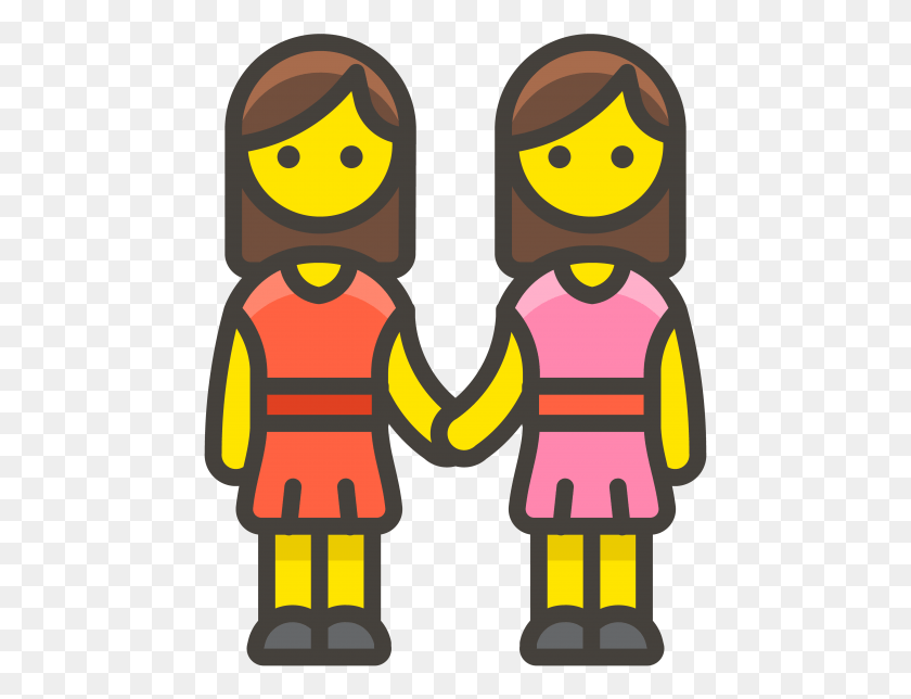 465x584 Две Женщины Держатся За Руки Emoji Emoji De Dos Mujeres, Плакат, Реклама, Щелкунчик Hd Png Скачать