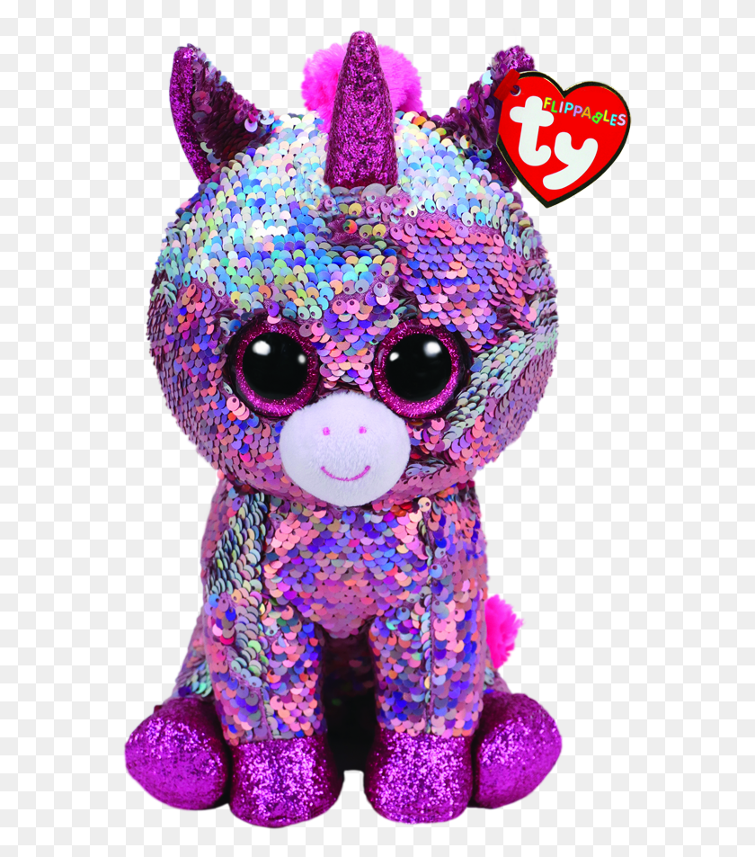 567x893 Ty Beanie Boo Flippables Sparkle Unicorn Medium Unicorn Sequin Beanie Boo, Sphere, Crowd, Toy HD PNG Download