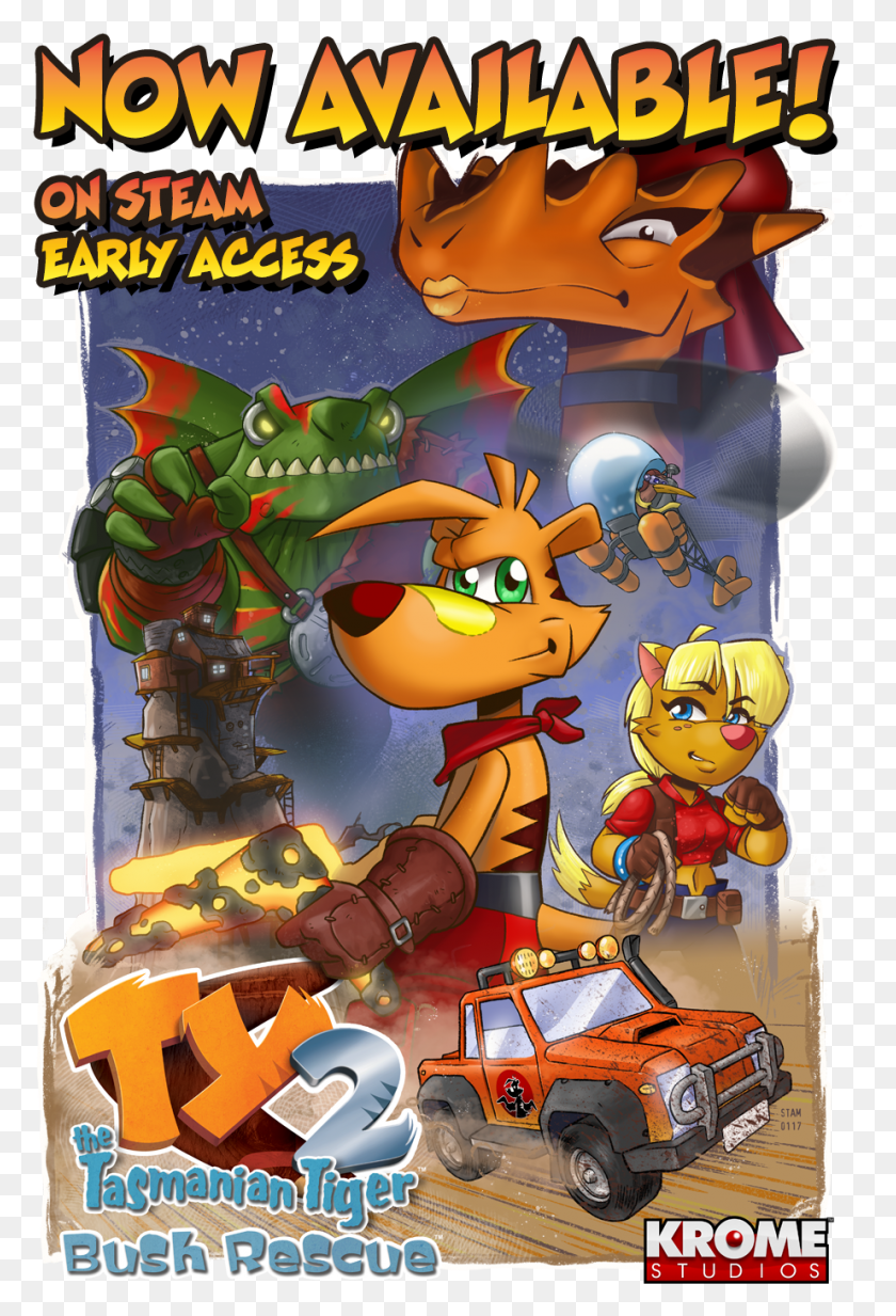 922x1387 Ty Poster 01d Crc4229596595 Ty The Tasmanian Tiger, Angry Birds, Pac Man HD PNG Download
