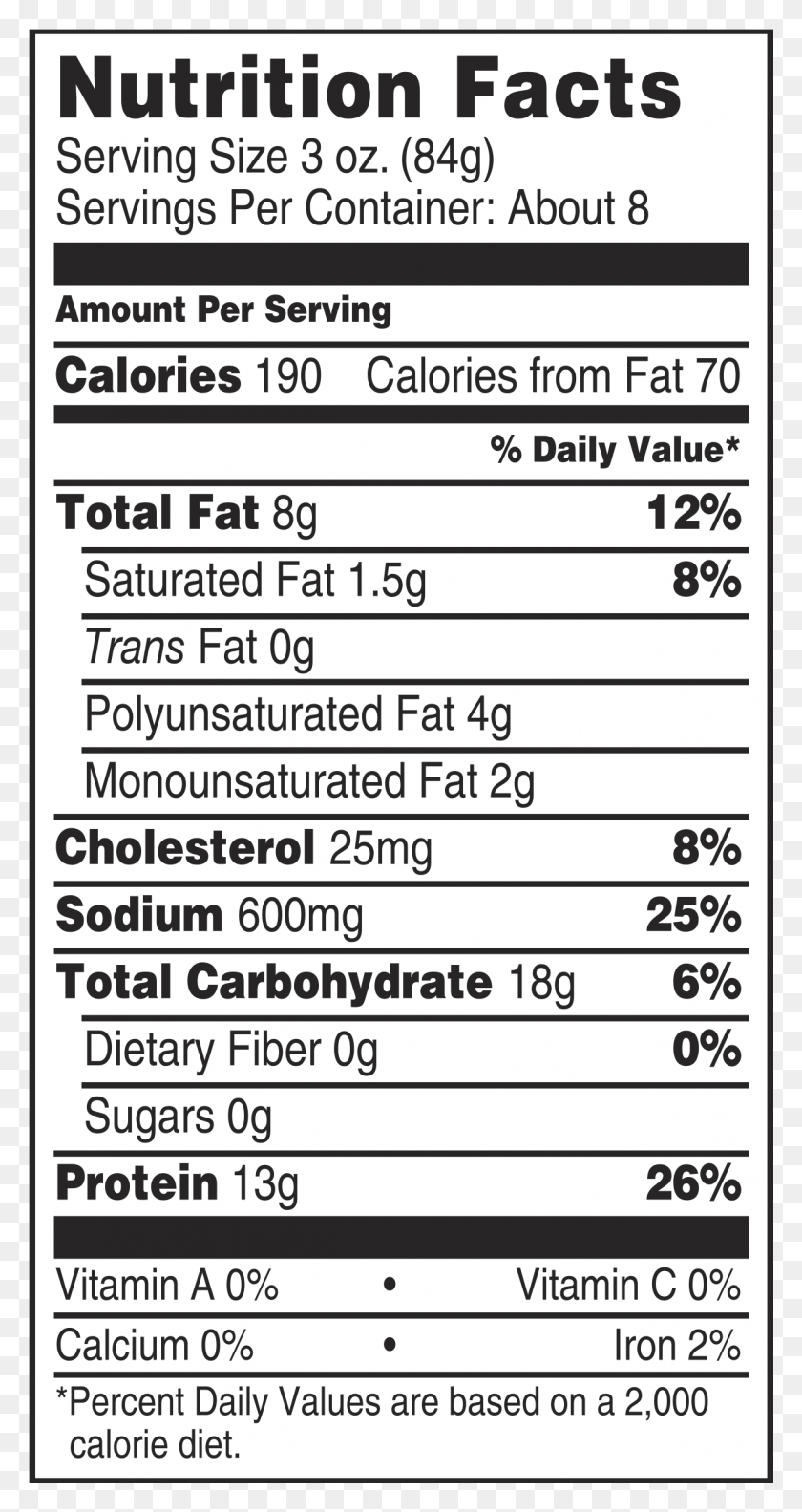 1229x2401 Tyson Chicken Tenders Nutrition Information, Label, Text, Word HD PNG Download