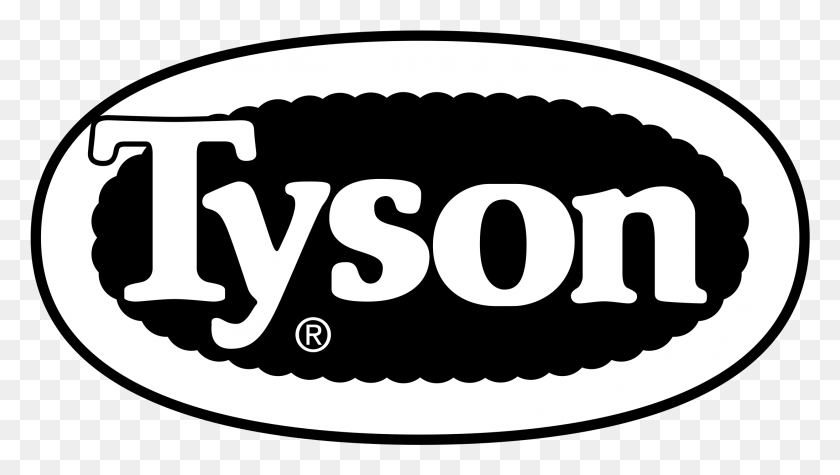 2191x1167 Tyson Logo Transparent Tyson Logo Black And White, Label, Text, Bowl HD PNG Download