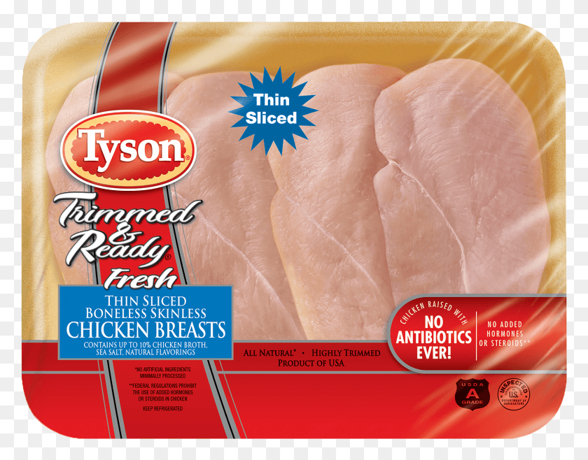 2401x1843 Tyson Trimmed Amp Ready Fresh Thin Sliced Boneless Skinless Boneless Skinless Chicken Breast Tyson HD PNG Download