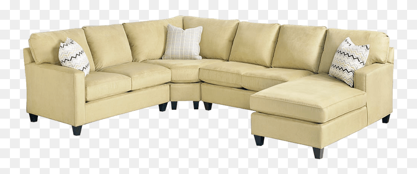 749x292 U Shaped Sectional Sofa With Conical Block Legs Yellow Sectional Sofas, Furniture, Couch, Ottoman HD PNG Download