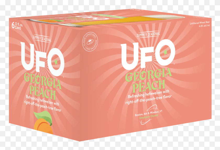 1058x695 Ufo Georgia Peach 6 Pack Cans Pdf Canopy, Text, Paper, Label HD PNG Download