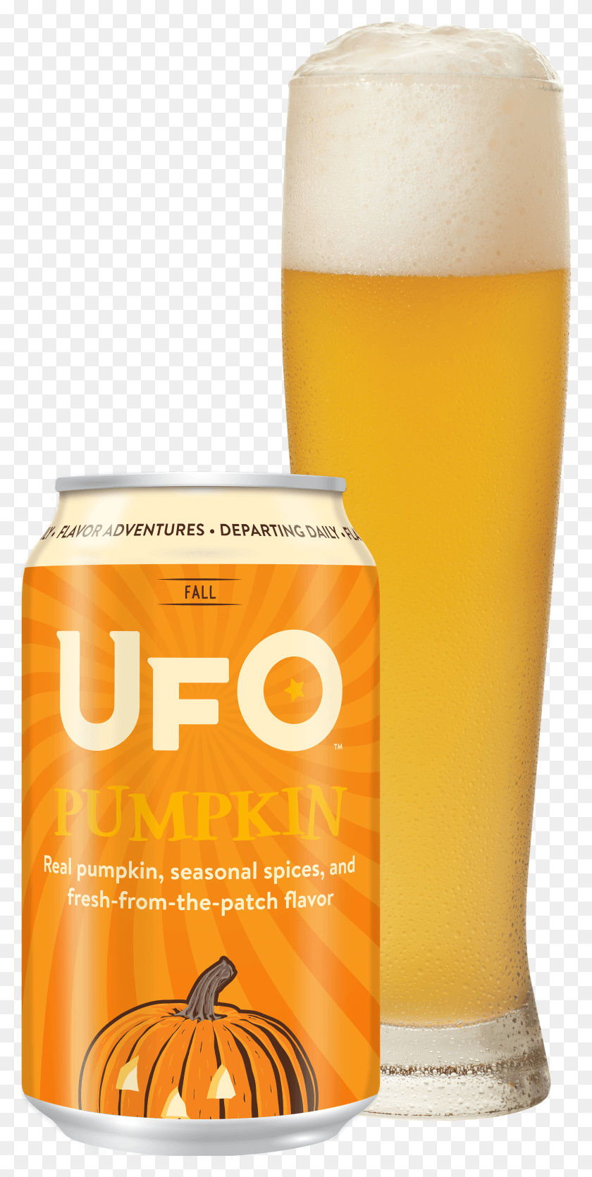 2343x4840 Ufo Pumpkin 12oz Can And Glass Pdf Wheat Beer HD PNG Download