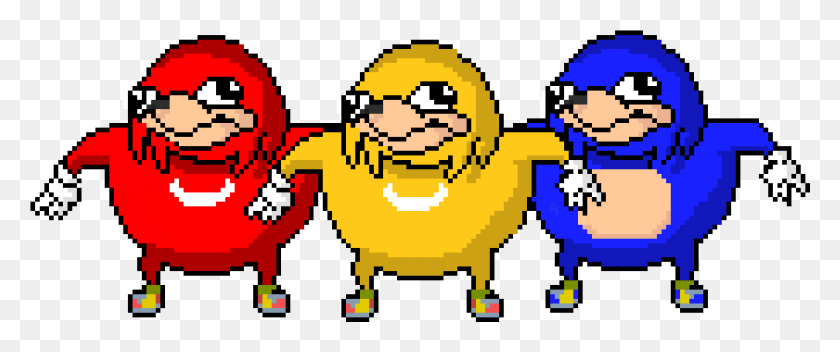 1681x631 Ugandan Knuckles Red Blue And Yellow Blue And Red Ugandan Knuckles, Pac Man HD PNG Download