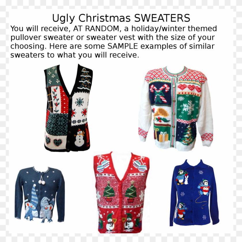 1001x1001 Ugly Christmas Sweater Hoodie, Clothing, Apparel, Vest Descargar Hd Png