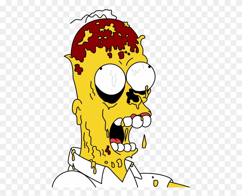 484x621 Ugly Homer Lady Gaga Zombies Los Simpson Homero Zombie, Poster, Advertisement, Teeth HD PNG Download