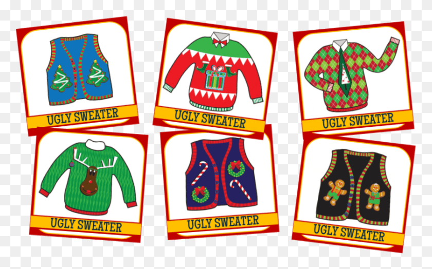 837x498 Ugly Sweater Cards Art, Lifejacket, Vest, Clothing HD PNG Download