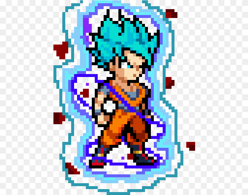 481x661 Uib Ultra Instinct Blue Pixel Dragon Ball Z Goku, Qr Code Sticker PNG