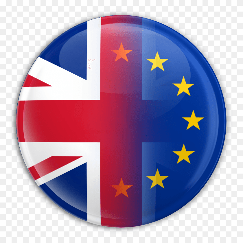 1585x1587 Смешанная Кнопка Великобритании И Ес Brexit, Логотип, Символ, Товарный Знак Png Скачать