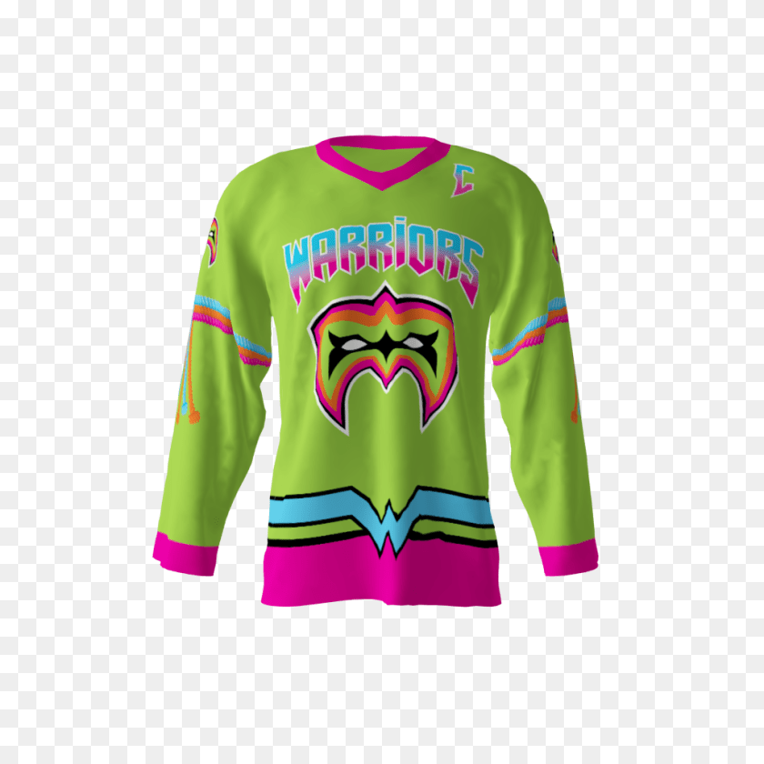 Ultimate Warriors Lime Jersey Sublimation Kings, Clothing, Shirt, T-shirt, Long Sleeve PNG