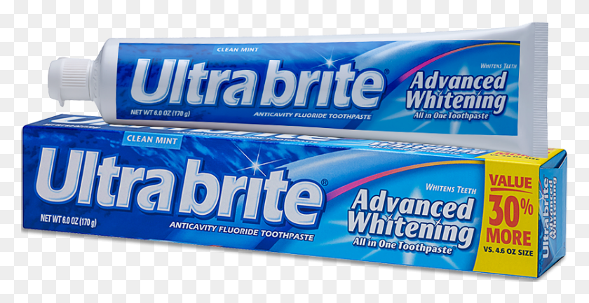 836x400 Ultra Brite Advanced Whitening Clean Mint All In One Ultra Brite Advanced Whitening Toothpaste, Word Hd Png Скачать