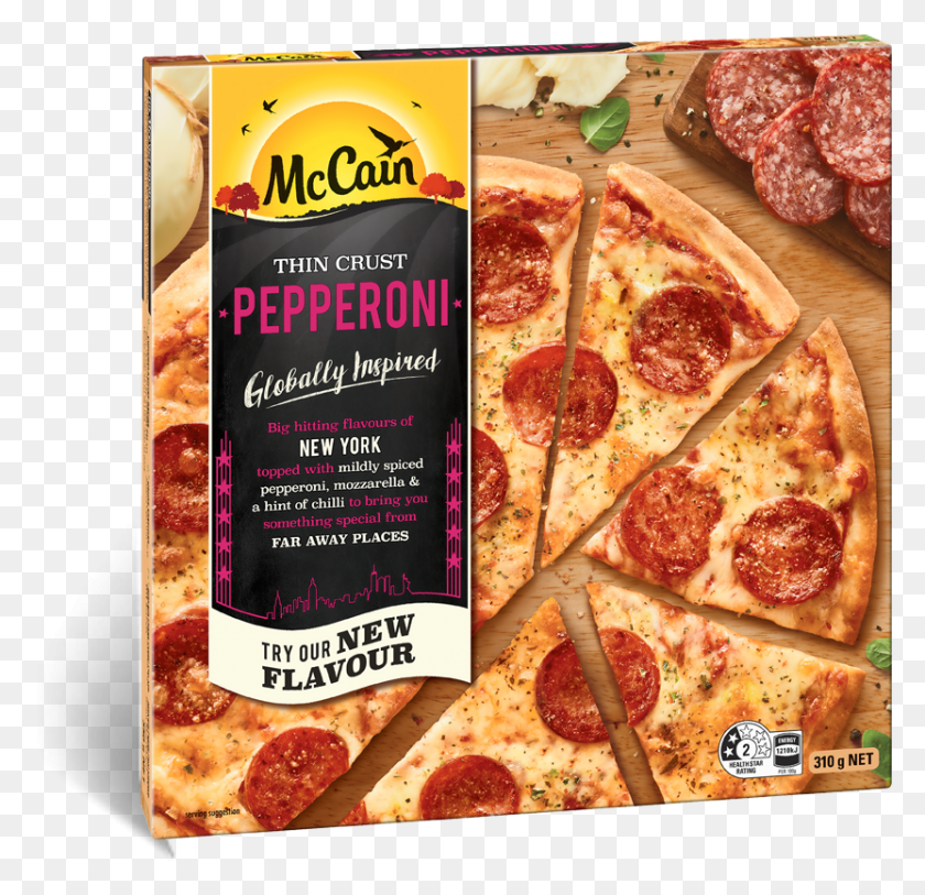 832x804 Ultra Thin Pepperoni Pizza, Food, Advertisement, Poster HD PNG Download