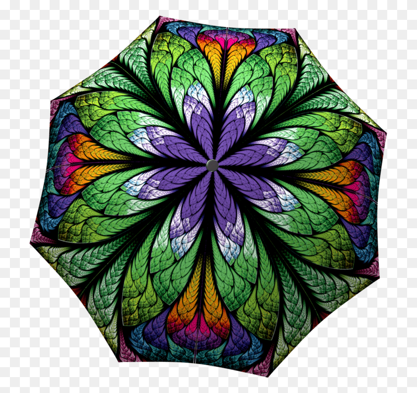723x732 Umbrella With Gift Box Peacock Umbrella Art Design, Stained Glass, Pineapple HD PNG Download