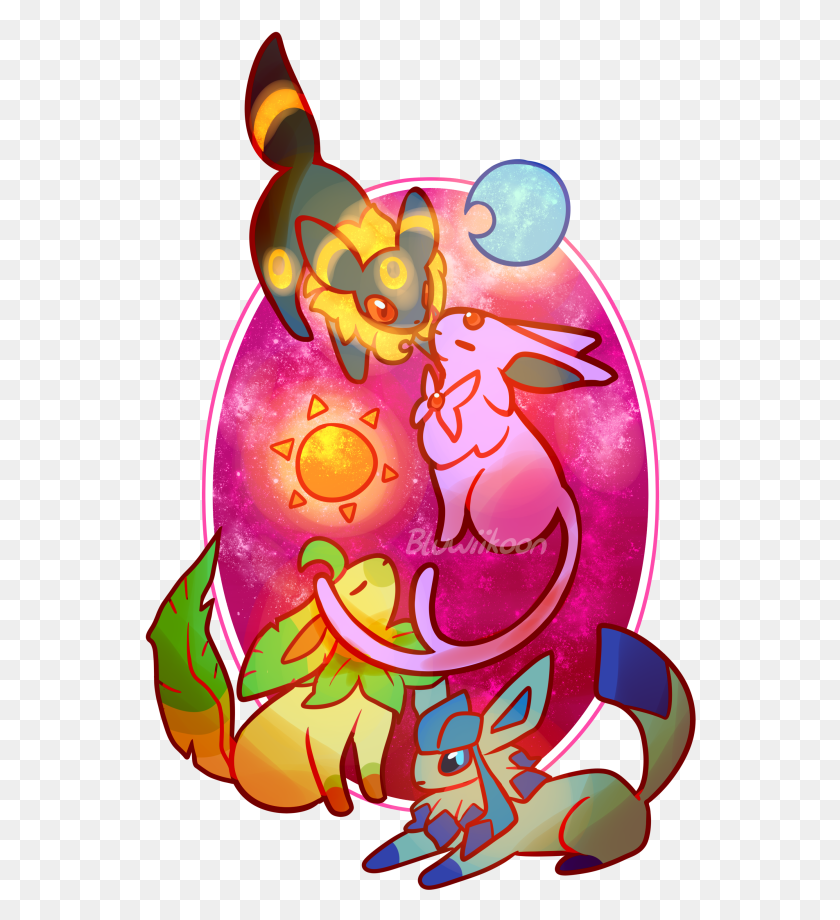 552x860 Umbreon Espeon Leafeon Amp Glaceon Bluwiikoon Illustration, Water, Sea, Outdoors HD PNG Download