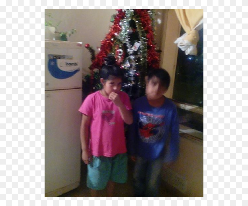 539x641 Un Nene Pidi Un Rbol De Navidad Por Facebook Christmas Ornament, Person, Clothing, Pants HD PNG Download
