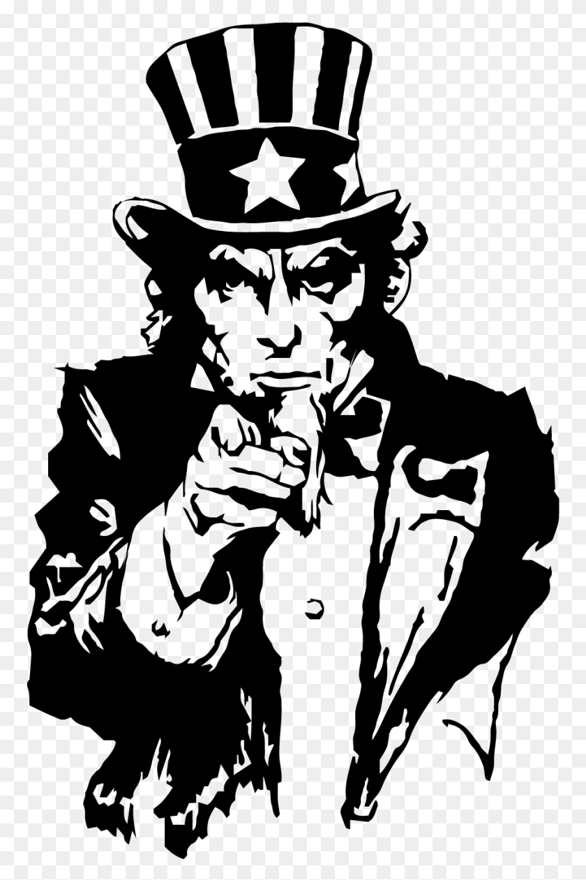 766x1201 Uncle Sam Clipart Black And White, Gray, World Of Warcraft HD PNG Download