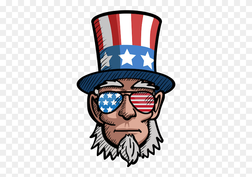 335x531 Uncle Sam Sporting Funky Sunglasses Illustration, Person, Human, Clothing HD PNG Download