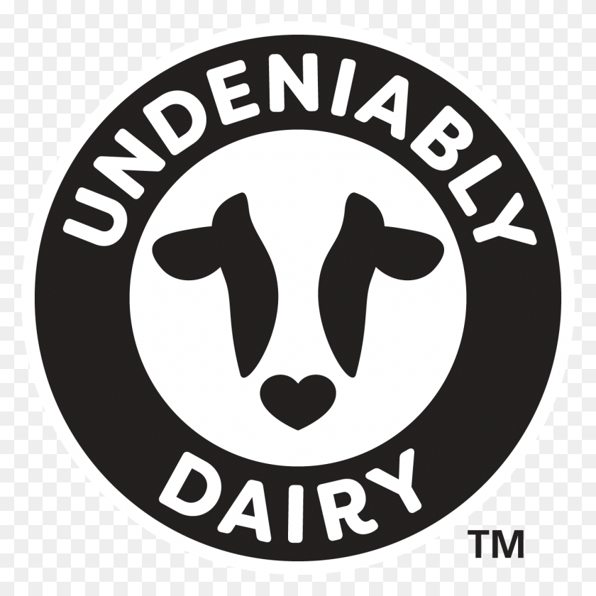 1280x1280 Undeniably Dairy Logo Bw White Back Black Tm Undeniably Dairy Logo, Label, Text, Symbol HD PNG Download