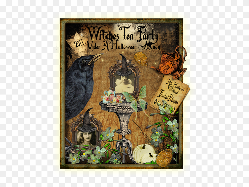 501x573 Under A Halloween Moon The Witches Tea Party Day Two Visual Arts, Bird, Animal, Advertisement HD PNG Download