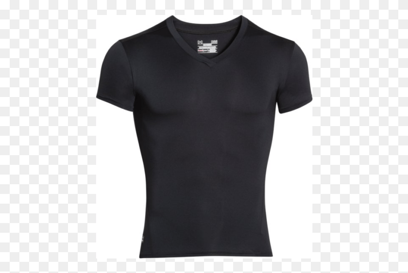 448x503 Under Armour Tactical Heatgear Compression V Neck T Shirt, Clothing, Apparel, Sleeve HD PNG Download