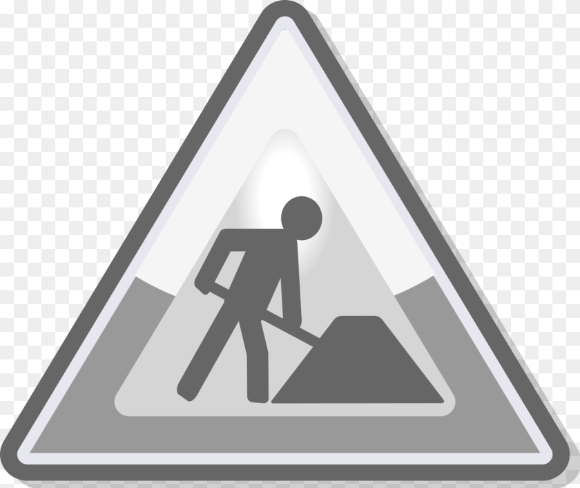 1200x1009 Under Construction Icon, Triangle Sticker PNG