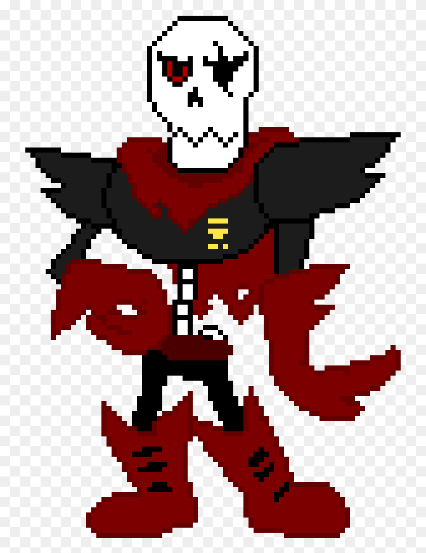 741x1031 Underfell Papyrus Underfell Papyrus Pixel Art, Text, Graphics HD PNG Download