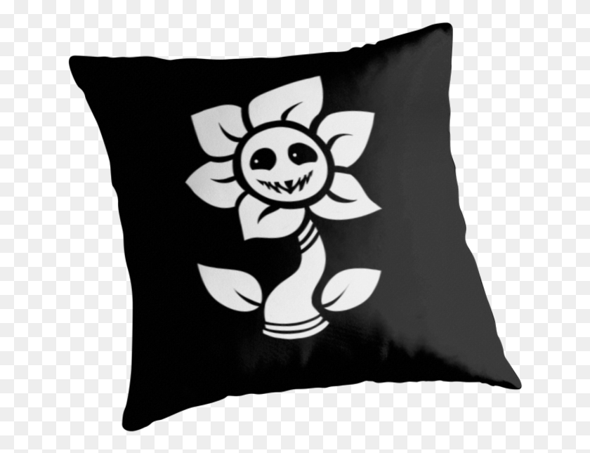 649x585 Undertale Flowey Fan Art Cushion, Pillow, Stencil, Person HD PNG Download