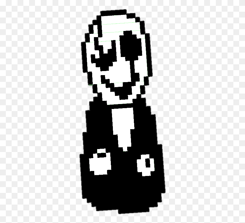 297x703 Undertale Sprite Pixel Art Wing Ding Gaster The Gaster From Undertale, Stencil, Text, Hand HD PNG Download