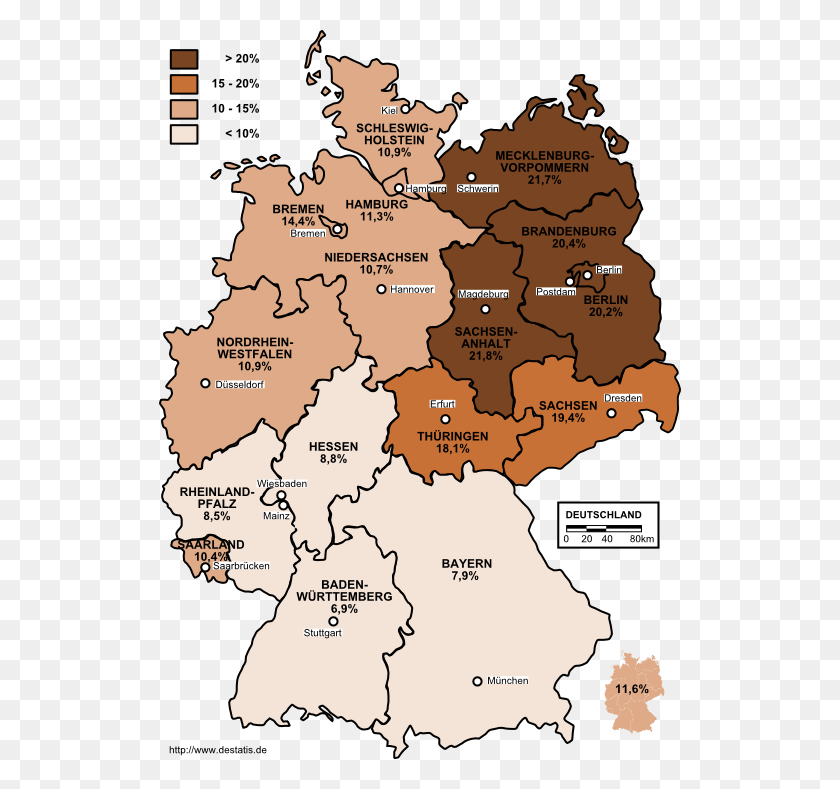 522x729 Desempleo En Alemania 2003 Por Estados Alemania Tasa De Desempleo Por Estado, Mapa, Diagrama, Atlas Hd Png