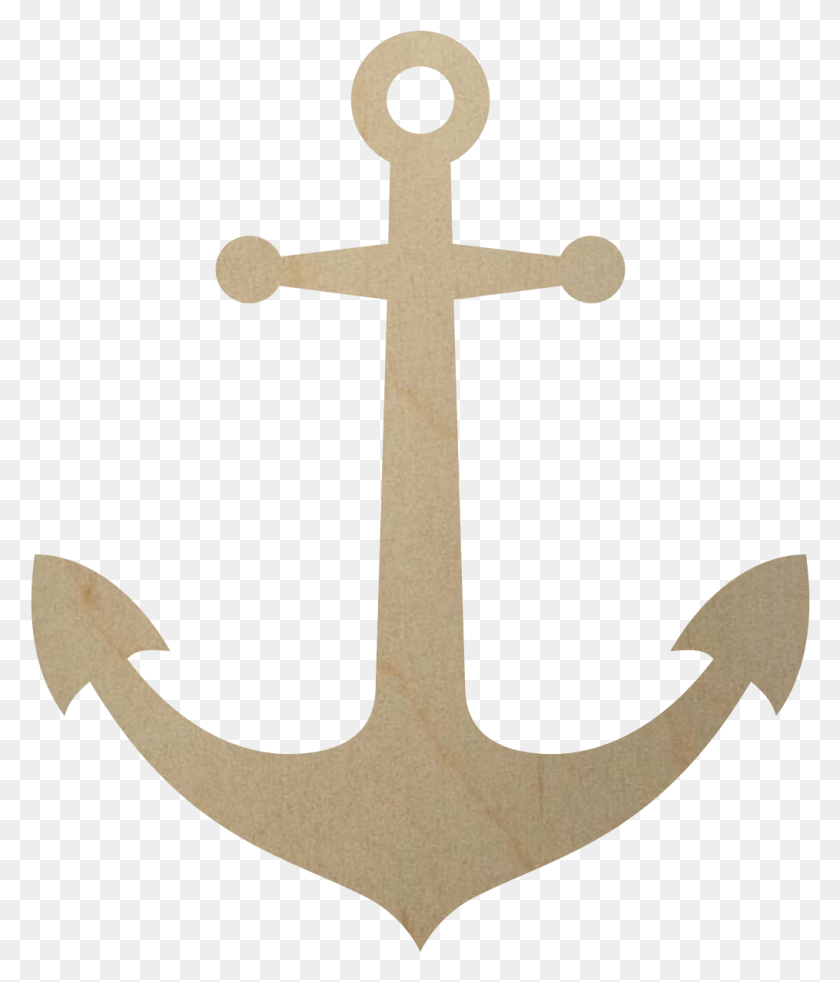 1015x1201 Unfinished Wooden Anchor Shape Black Anchor Vector, Cross, Symbol, Hook HD PNG Download