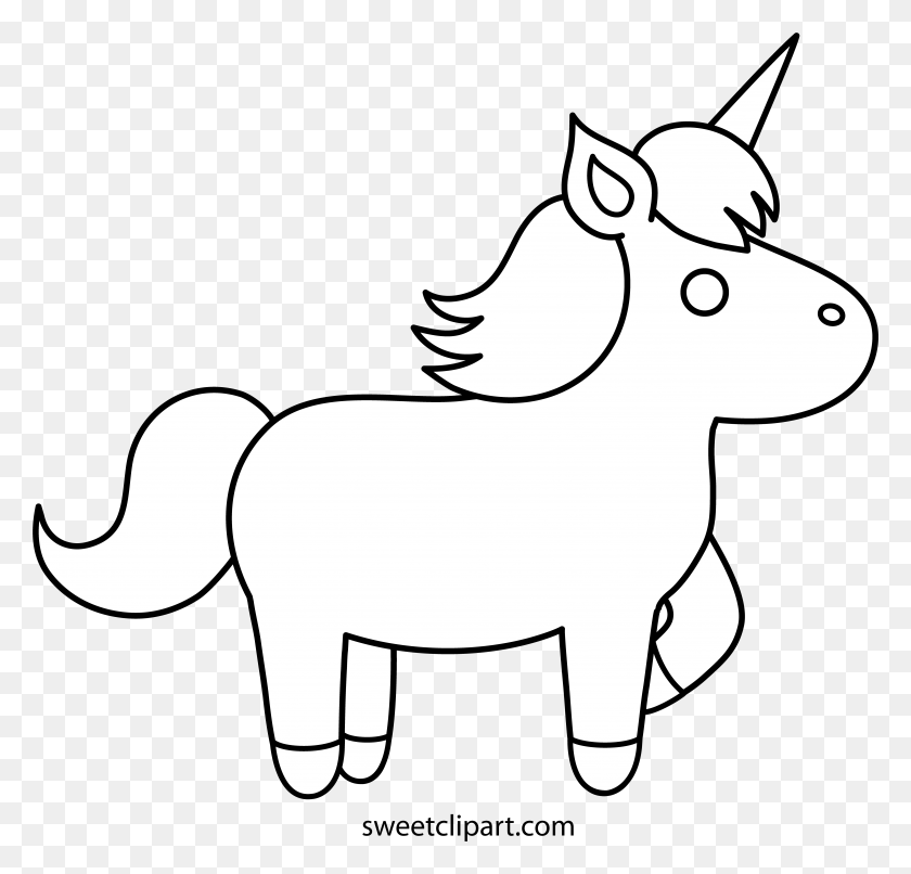 5262x5035 Unicorn Clipart Outline Simple Colouring, Stencil, Mammal, Animal HD PNG Download