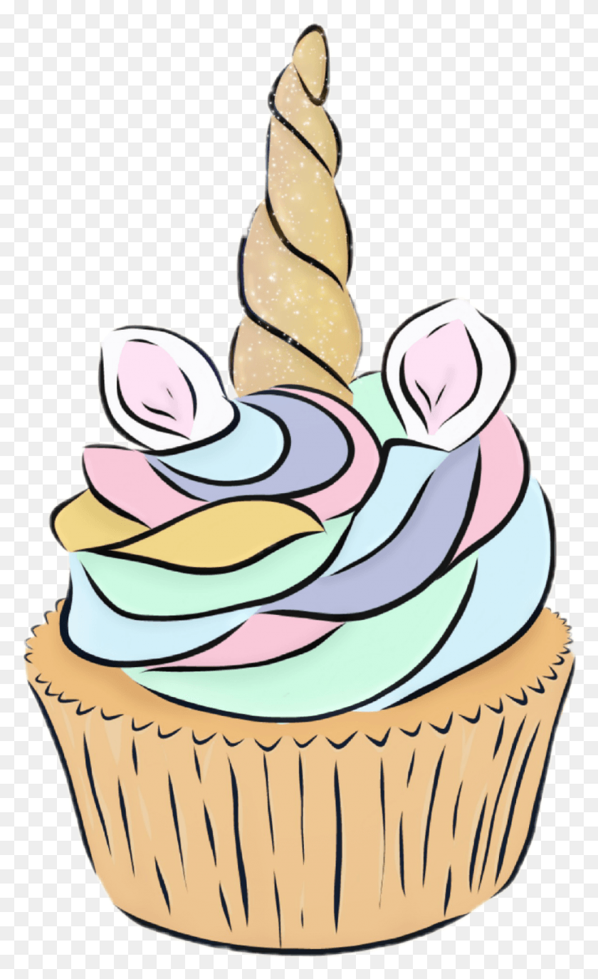 908x1530 Unicorn Cupcake Tumblr Cupcake, Cream, Dessert, Food HD PNG Download