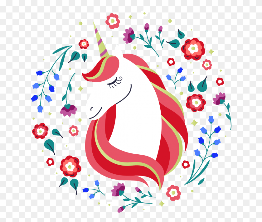 646x652 Unicorn Emoji, Graphics, Floral Design HD PNG Download