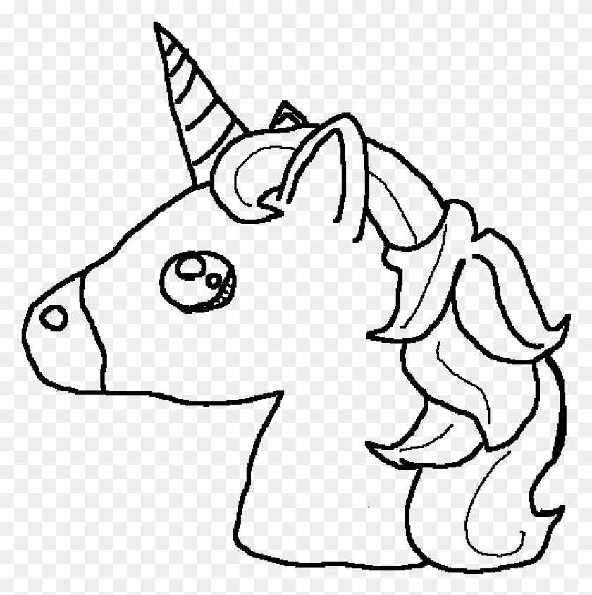993x999 Unicorn Emoji Base Drawing, Gray, World Of Warcraft HD PNG Download