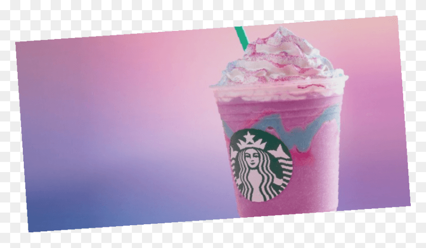 828x457 Unicorn Frappuccino Starbucks, Cream, Dessert, Food HD PNG Download