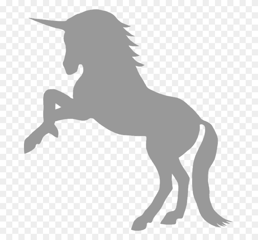 683x720 Unicorn Gray Myth Mythological Creature Silhouette Unicorn Silhouette, Mammal, Animal, Horse HD PNG Download