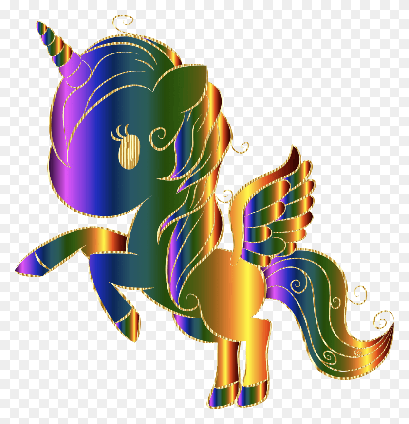 2205x2298 Unicorn Horn Silhouette Gold Transparent Amp Clipart Unicorn Gold Siluet, Graphics, Pattern HD PNG Download