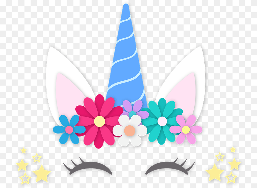757x615 Unicorn Horse Crown Free Vector Graphic On Pixabay Flores Para Unicornio, Clothing, Hat, Party Hat Clipart PNG