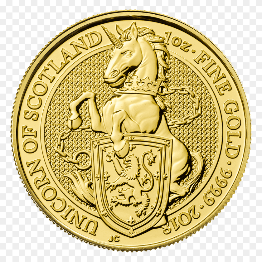 928x928 Unicorn Of Scotland Coin, Gold, Money HD PNG Download