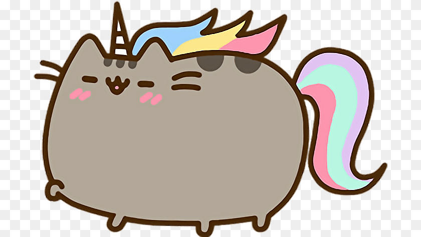Unicorn Pusheen Rainbow, Bag, Text Transparent PNG