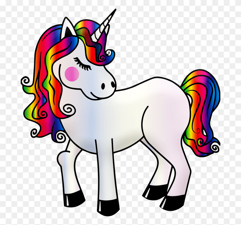696x723 Unicorn Rainbow Colorful Magic Horn Sweet Fantasy Enhjrning Tegninger Til Farvelgning, Mammal, Animal HD PNG Download